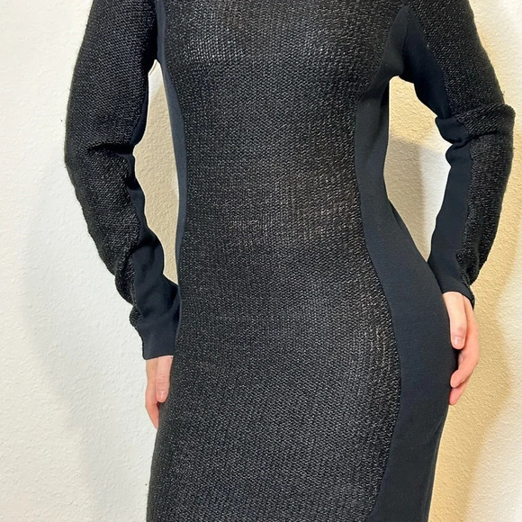 BCBGeneration Black/comb long sleeve sweater knit dress size M - Picture 12 of 12
